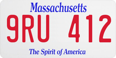 MA license plate 9RU412