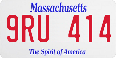 MA license plate 9RU414