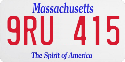 MA license plate 9RU415