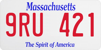 MA license plate 9RU421
