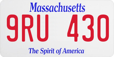 MA license plate 9RU430