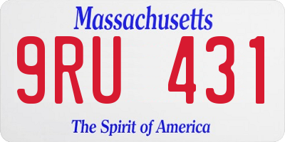 MA license plate 9RU431