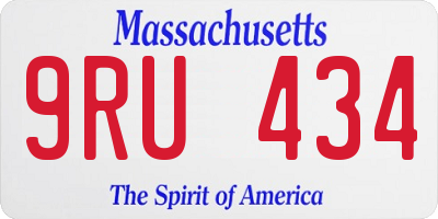 MA license plate 9RU434