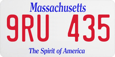 MA license plate 9RU435