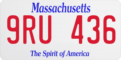 MA license plate 9RU436