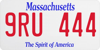 MA license plate 9RU444