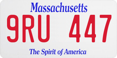 MA license plate 9RU447