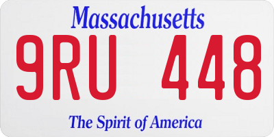 MA license plate 9RU448