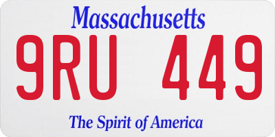 MA license plate 9RU449