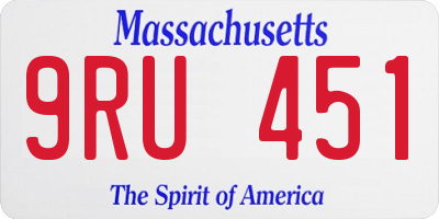 MA license plate 9RU451