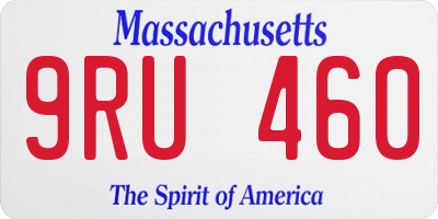 MA license plate 9RU460