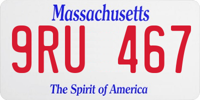 MA license plate 9RU467