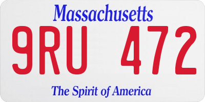 MA license plate 9RU472