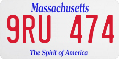 MA license plate 9RU474