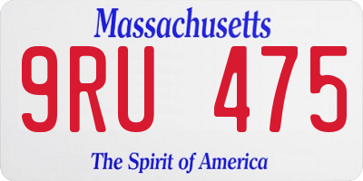 MA license plate 9RU475
