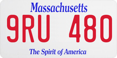 MA license plate 9RU480