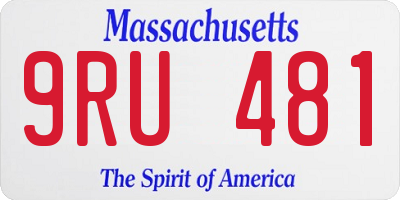 MA license plate 9RU481