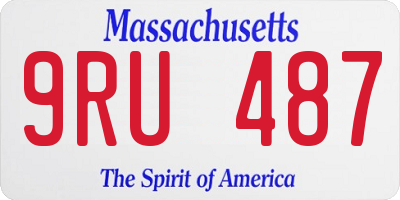 MA license plate 9RU487