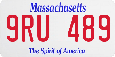 MA license plate 9RU489