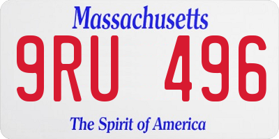 MA license plate 9RU496