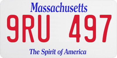 MA license plate 9RU497