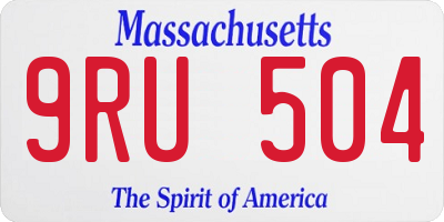 MA license plate 9RU504