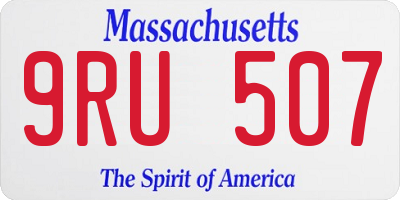 MA license plate 9RU507