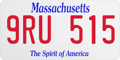 MA license plate 9RU515