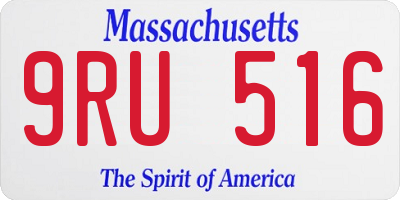 MA license plate 9RU516