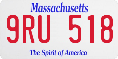 MA license plate 9RU518