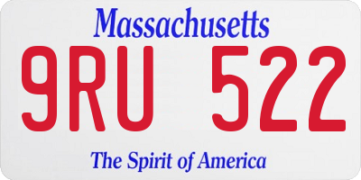 MA license plate 9RU522