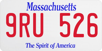 MA license plate 9RU526