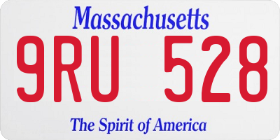 MA license plate 9RU528