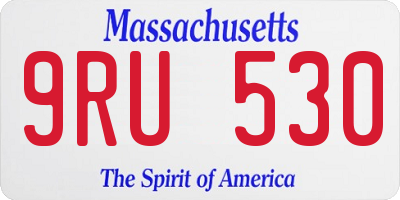 MA license plate 9RU530