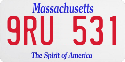 MA license plate 9RU531