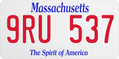 MA license plate 9RU537