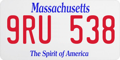MA license plate 9RU538