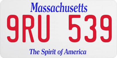 MA license plate 9RU539