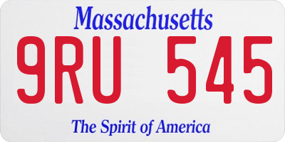 MA license plate 9RU545