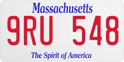 MA license plate 9RU548