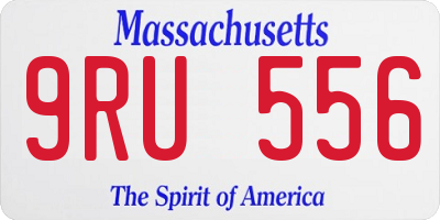 MA license plate 9RU556