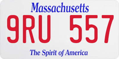 MA license plate 9RU557