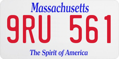 MA license plate 9RU561