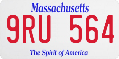 MA license plate 9RU564