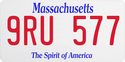 MA license plate 9RU577
