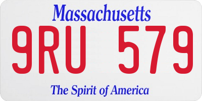 MA license plate 9RU579
