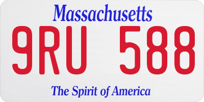 MA license plate 9RU588