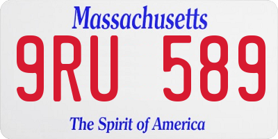 MA license plate 9RU589