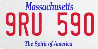 MA license plate 9RU590