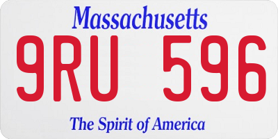 MA license plate 9RU596